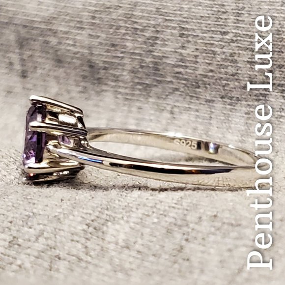 🔥 CLEARANCE! Purple Amethyst Sterling Silver Ring - Picture 2 of 6